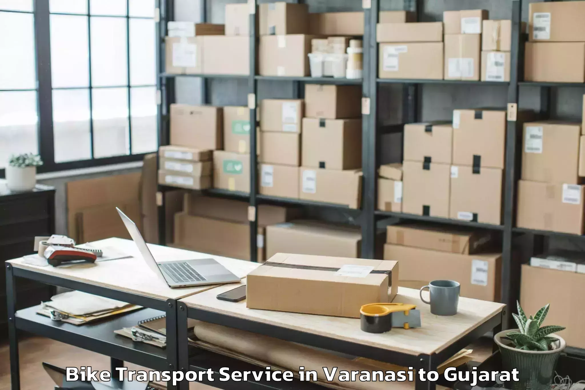 Expert Varanasi to Pardi Bike Transport